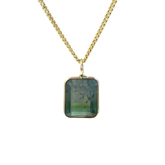 Solid 14K Yellow Gold Bicolor Tourmaline - Picture 3 of 5